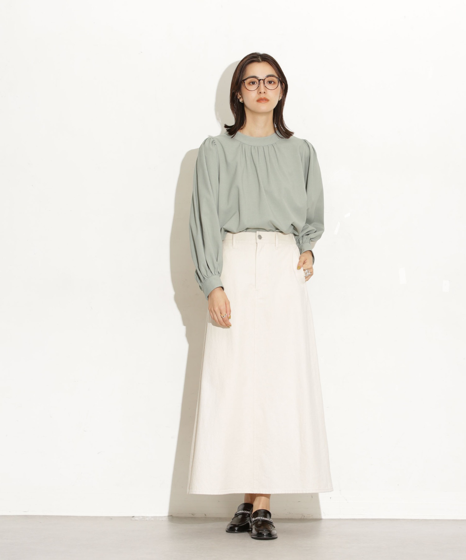 前後2Way ボリュームスリーブブラウス