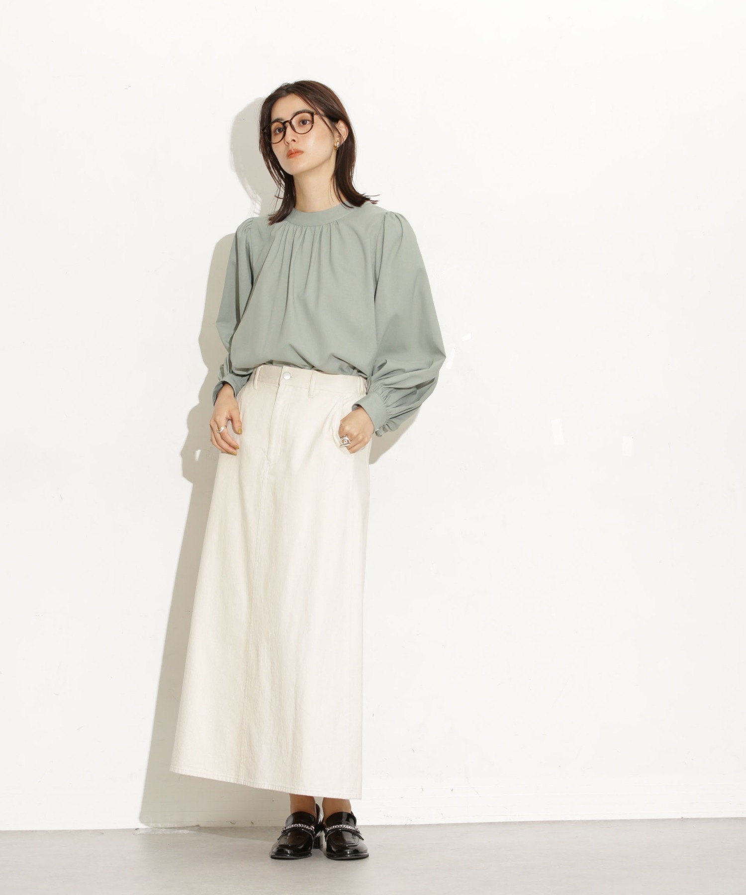 前後2Way ボリュームスリーブブラウス