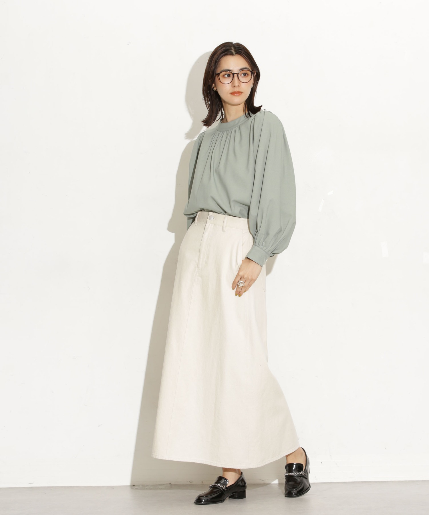 前後2Way ボリュームスリーブブラウス