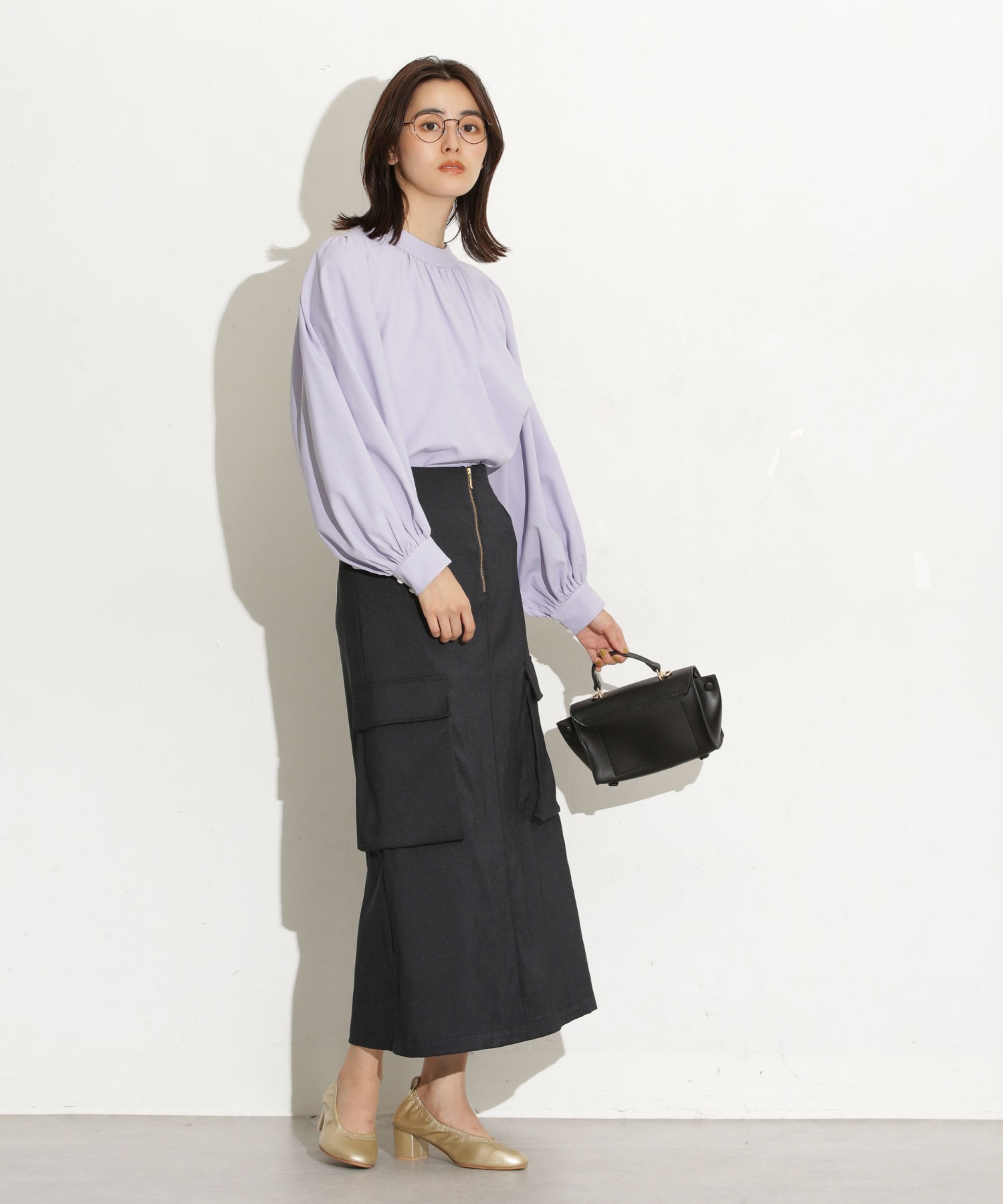 前後2Way ボリュームスリーブブラウス