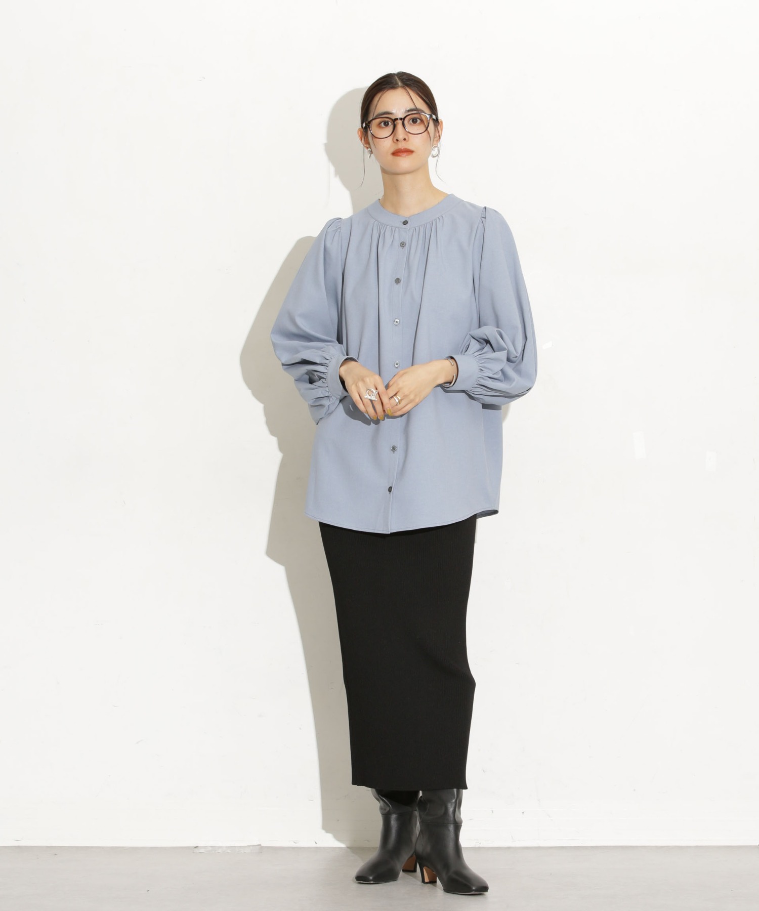 前後2Way ボリュームスリーブブラウス