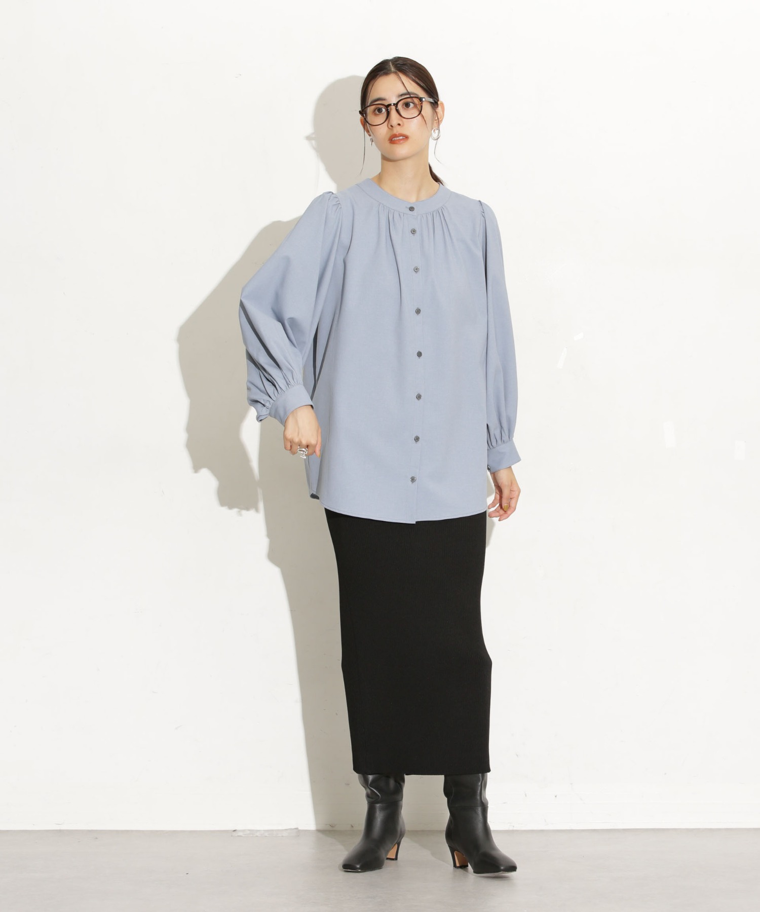 前後2Way ボリュームスリーブブラウス