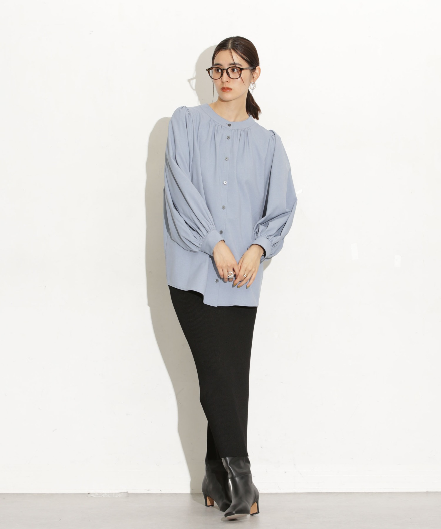 前後2Way ボリュームスリーブブラウス