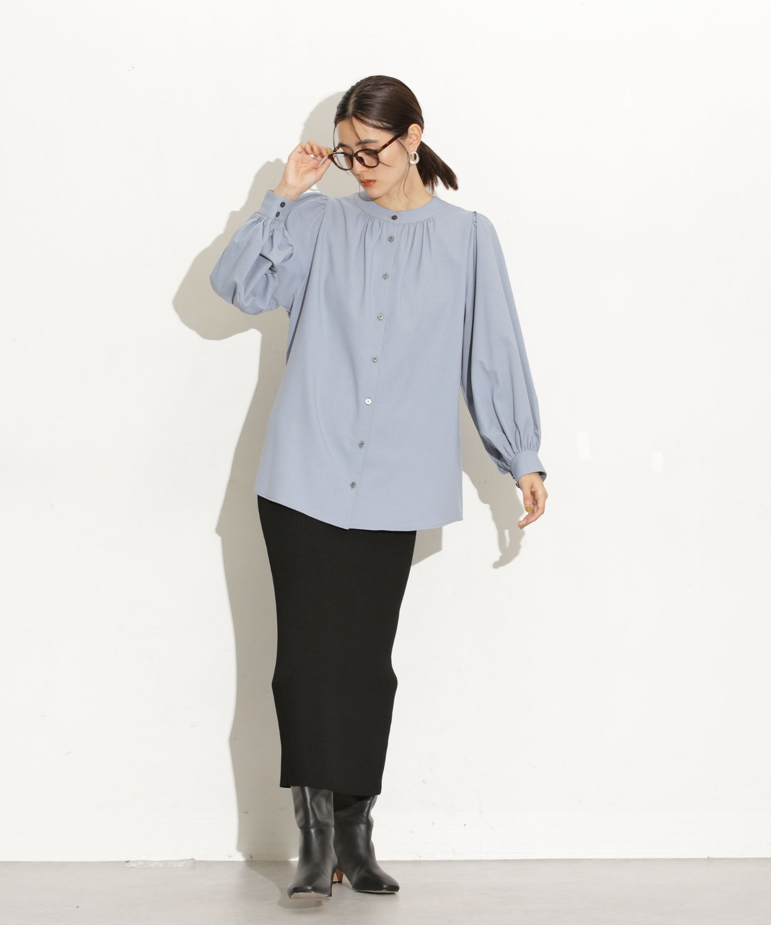 前後2Way ボリュームスリーブブラウス