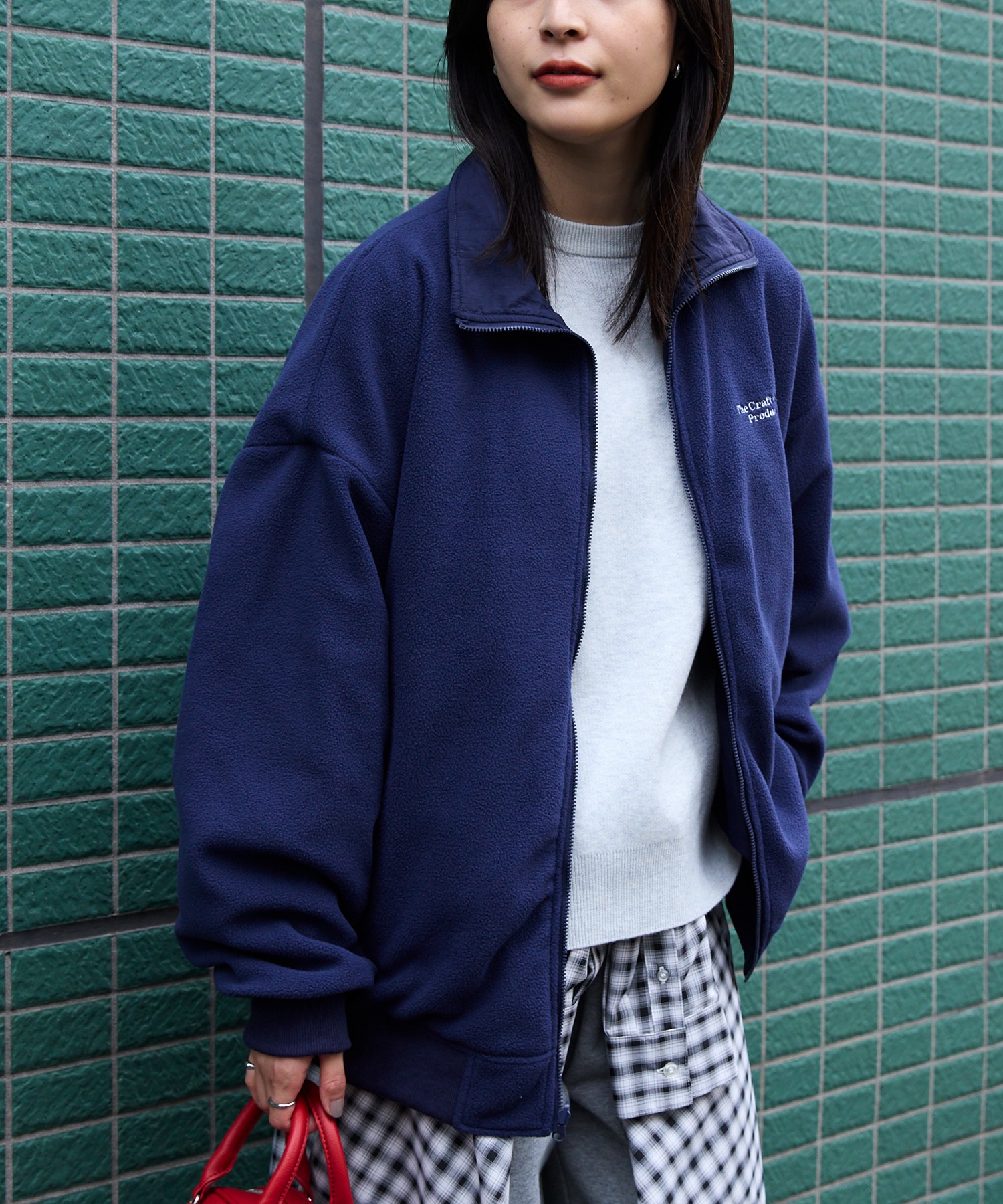 も〜りーです。 2WAY リバーシブル フリース/ナイロン オーバーサイズブルゾン