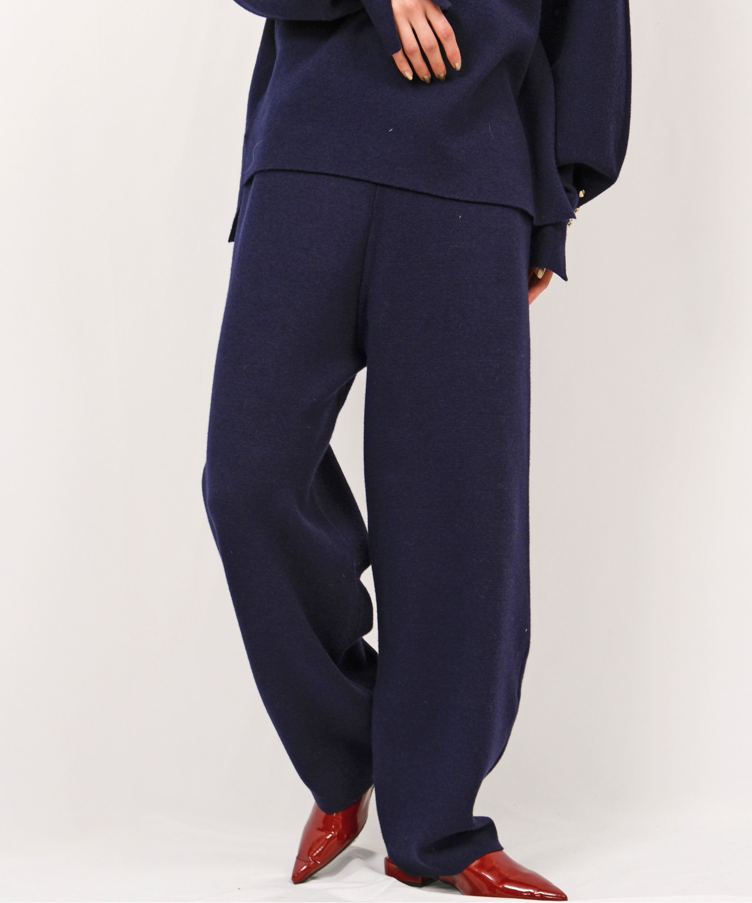 ミラノリブ編みカーブパンツ Palm Riche│Eimee Law & LHELBIE 公式