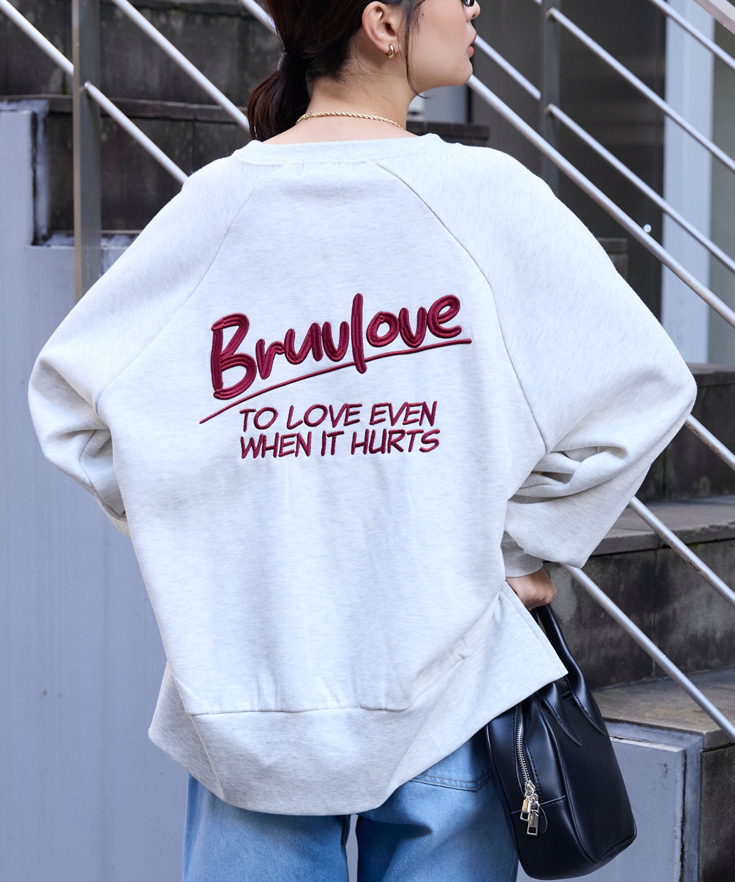 マーガレット様　商品画像確認用 カレッジロゴ刺繍サイドスリット裏起毛オーバーサイズスウェット