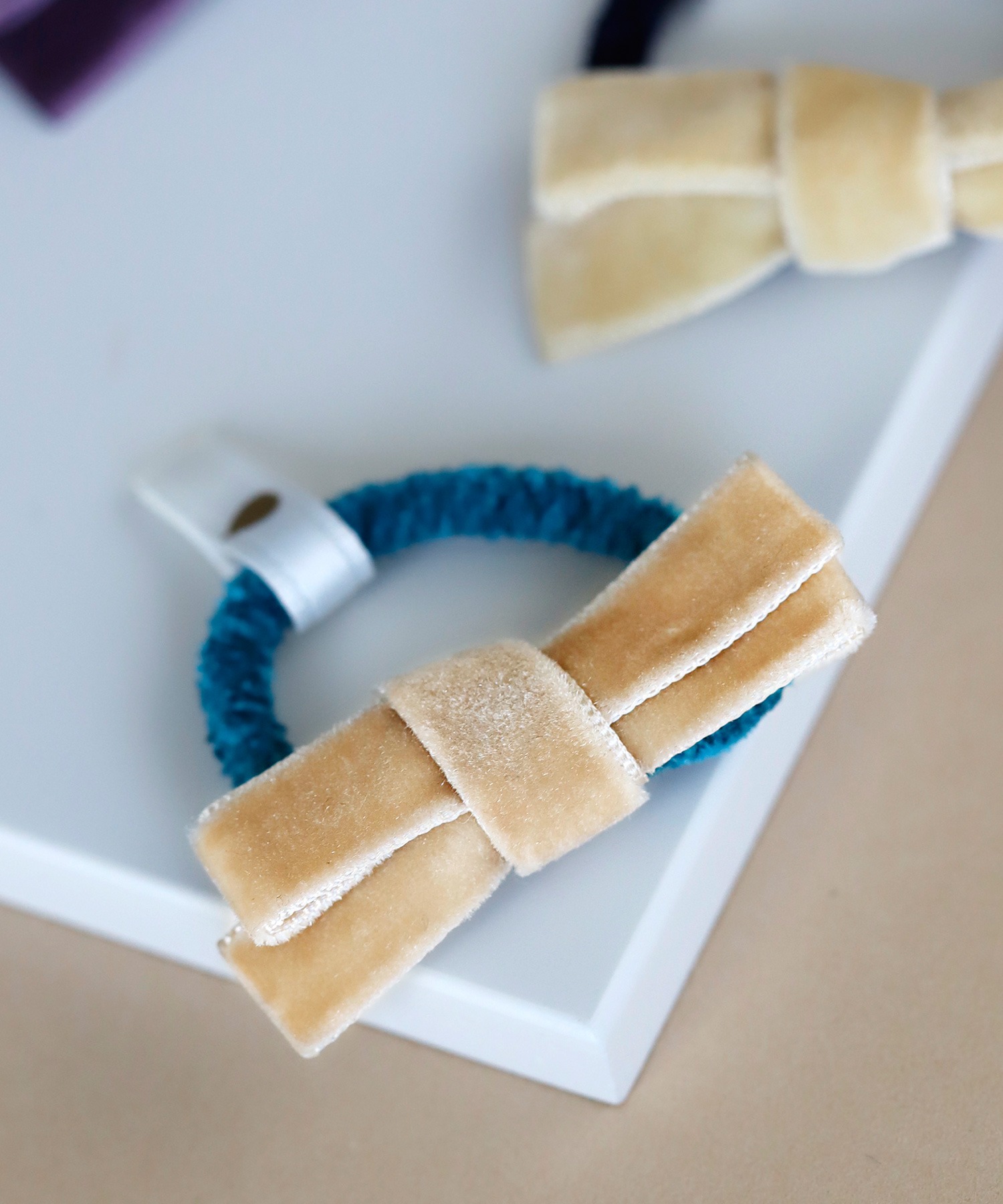 Anemone Balloon 即日出荷 カラフルベロアリボンのミニヘアゴム