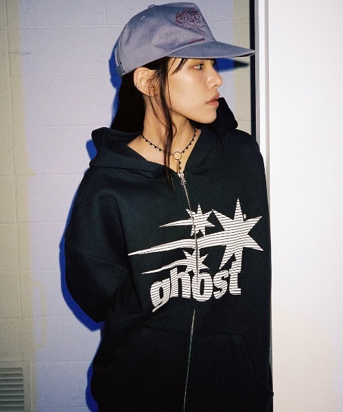 Nice Ghost Club★韓国★人気★GHOST 3STAR HOODIE ZIP UP A'GEM/9 × .kom 『NICE GHOST CLUB/ナイスゴーストクラブ