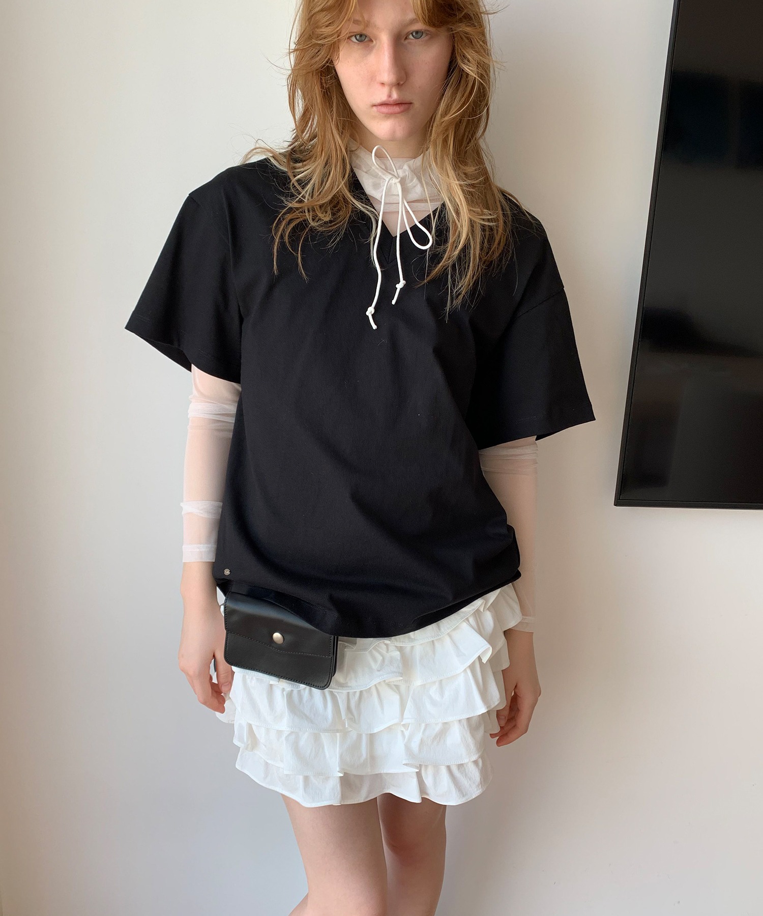 トップス n SLY（スライ） tシャツ FRONT ZIP CUT RIB TOPS フロント ジップ