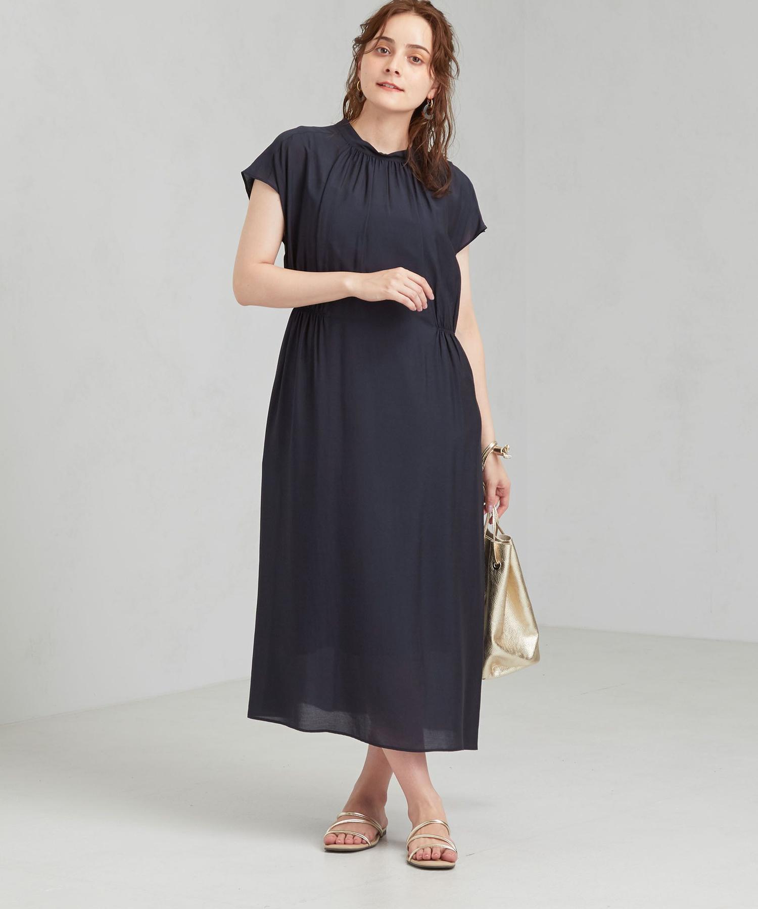 商品詳細 Ffc Tr スタンド カラー ギャザー ワンピース Outlet アウトレット 公式通販