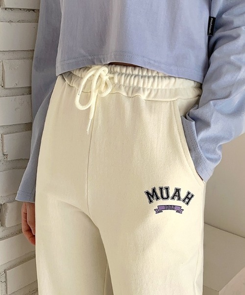 muah muah/ムーアムーア』MUAH WIDE COTTON BANDING PANTS