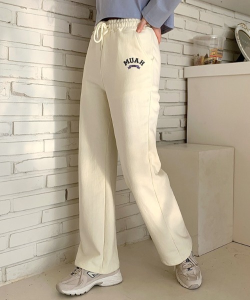 muah muah/ムーアムーア』MUAH WIDE COTTON BANDING PANTS