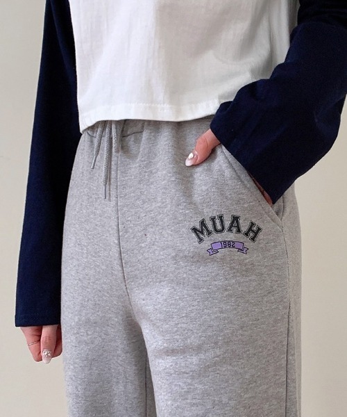 ●muahmuah● Stitch Cooling Wide Banding Pants Beige MUP2580 MUSINSA | MUAHMUAH Stitch Cooling Wide Banding Pants [Indie