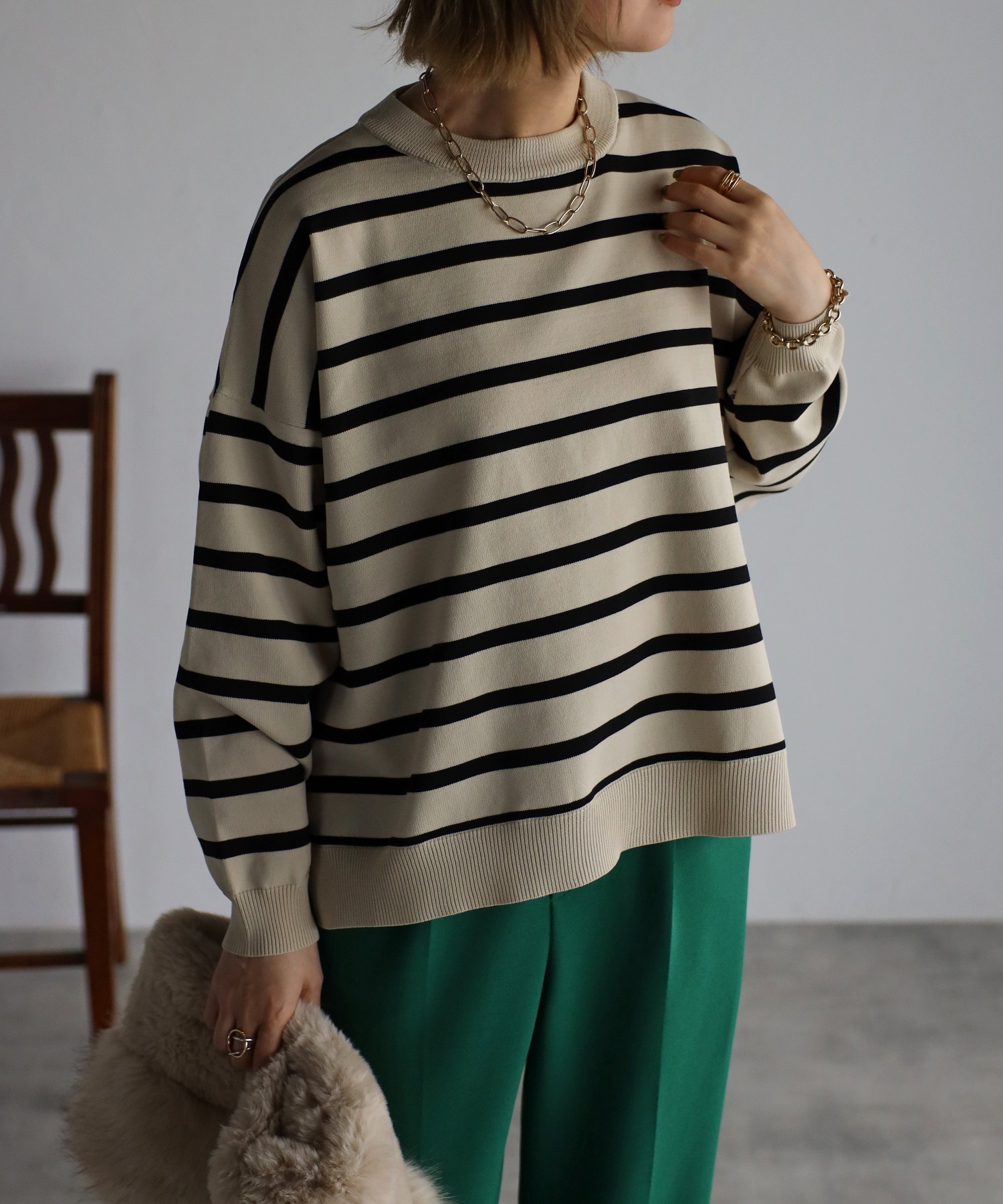 model：H158 着用サイズ：FREE