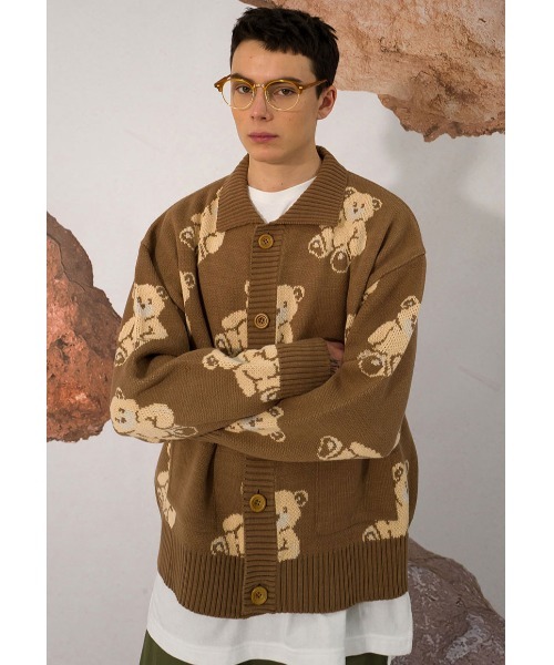 2024-25 秋冬新作  ハイブランドの A'GEM/9 × .kom『MAIN BOOTH/メインブース』Teddy Bear Cardigan トップス