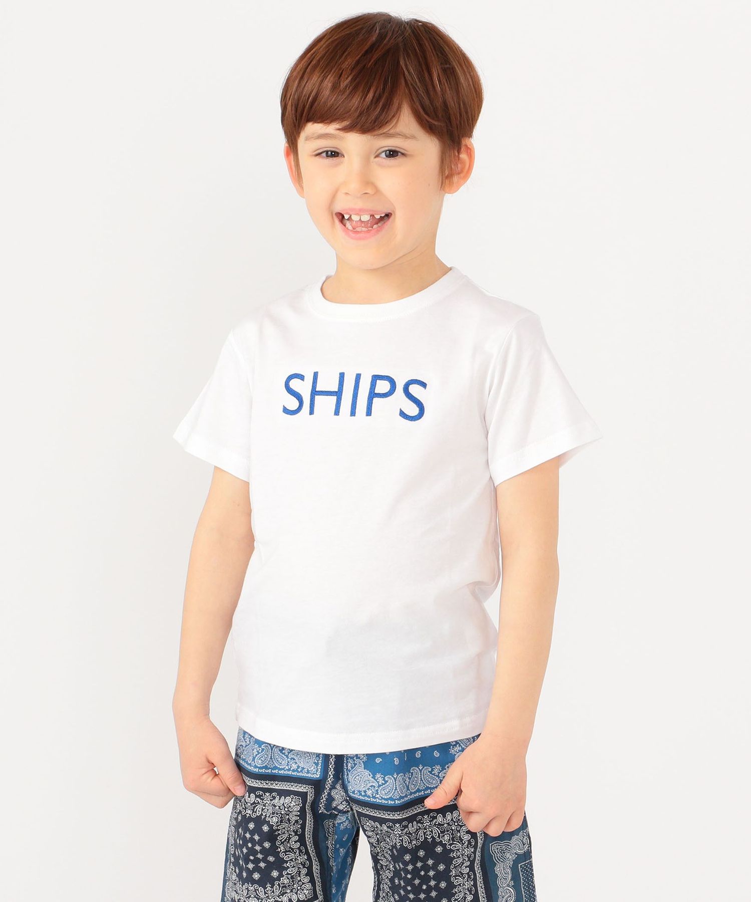 SHIPSSHIPS 誕生日/お祝い KIDS: ファミリーおそろい SHIPS 直輸入品激安 ロゴ 100〜160cm TEE