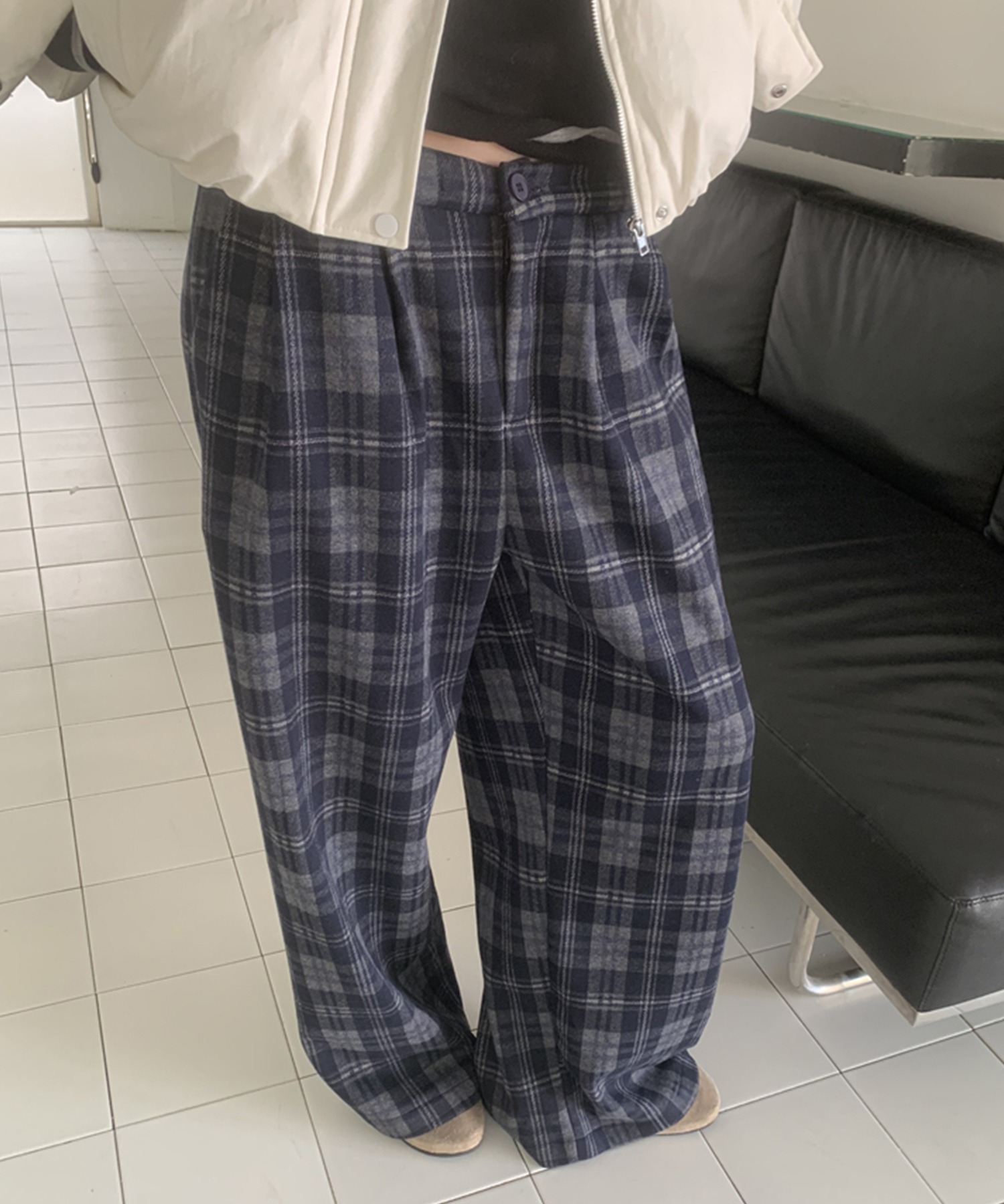 ワイドチェックパンツ LON24a139-ファッション通販サイト-chuclla,FANO