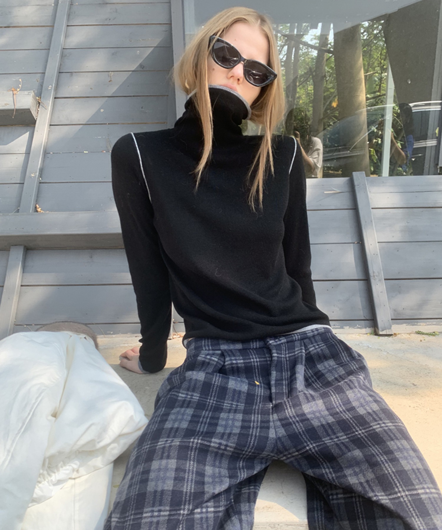 ワイドチェックパンツ LON24a139-ファッション通販サイト-chuclla,FANO