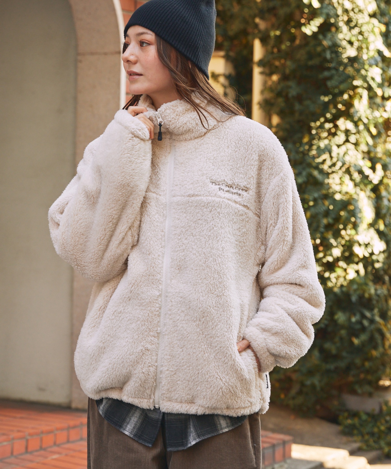 ヒートアップボアフリース ドローコード ジップアップブルゾン / 保温