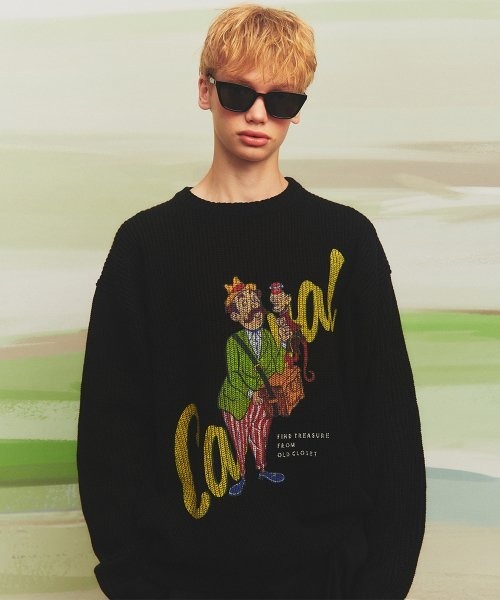 A'GEM/9 × .kom『MAIN BOOTH/メインブース』Carnival Sweater