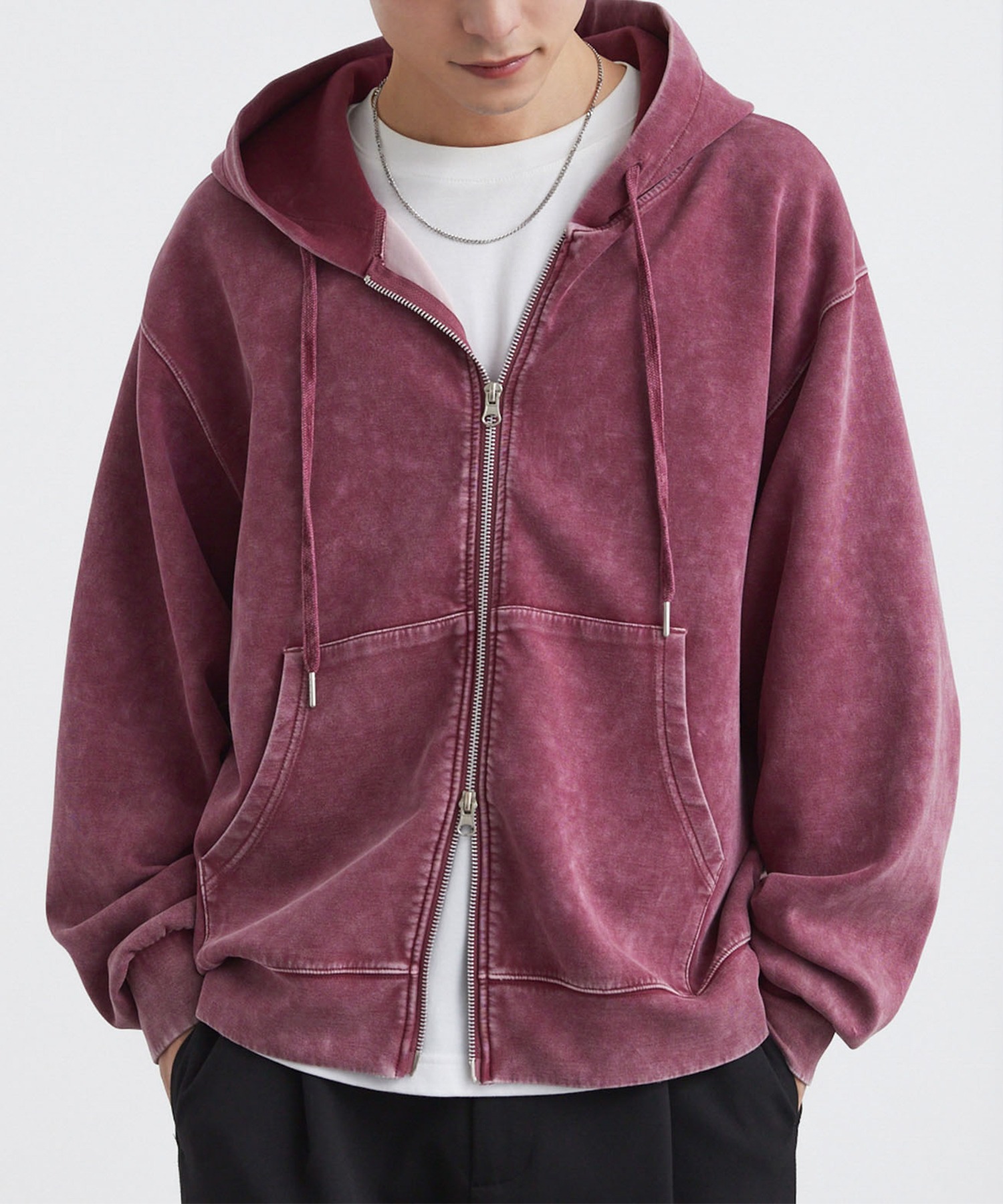 ヴィンテージライク ケミカルウォッシュ ショート丈 ダンボール ダブル