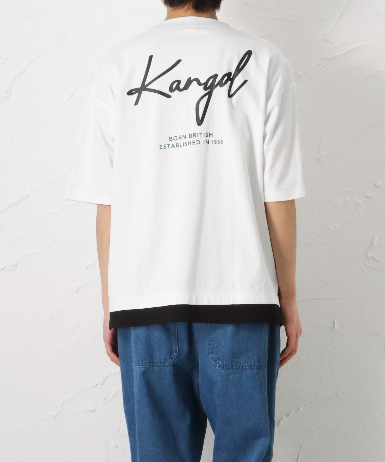KANGOLKANGOL カンゴール ビッグシルエット 筆記体ロゴ 気質アップ フェイクレイヤード 2021新作モデル 半袖Tシャツ