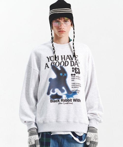 A'GEM/9 × .kom『MAIN BOOTH/メインブース』Blue Rabbit Sweatshirt