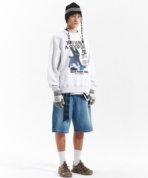 A'GEM/9 × .kom『MAIN BOOTH/メインブース』Blue Rabbit Sweatshirt