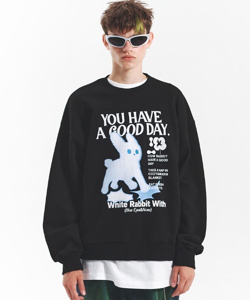 A'GEM/9 × .kom『MAIN BOOTH/メインブース』Blue Rabbit Sweatshirt