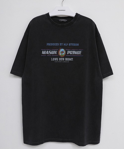 M.P Studios】Oversized logo print & eartht letter t-shirt DT3073