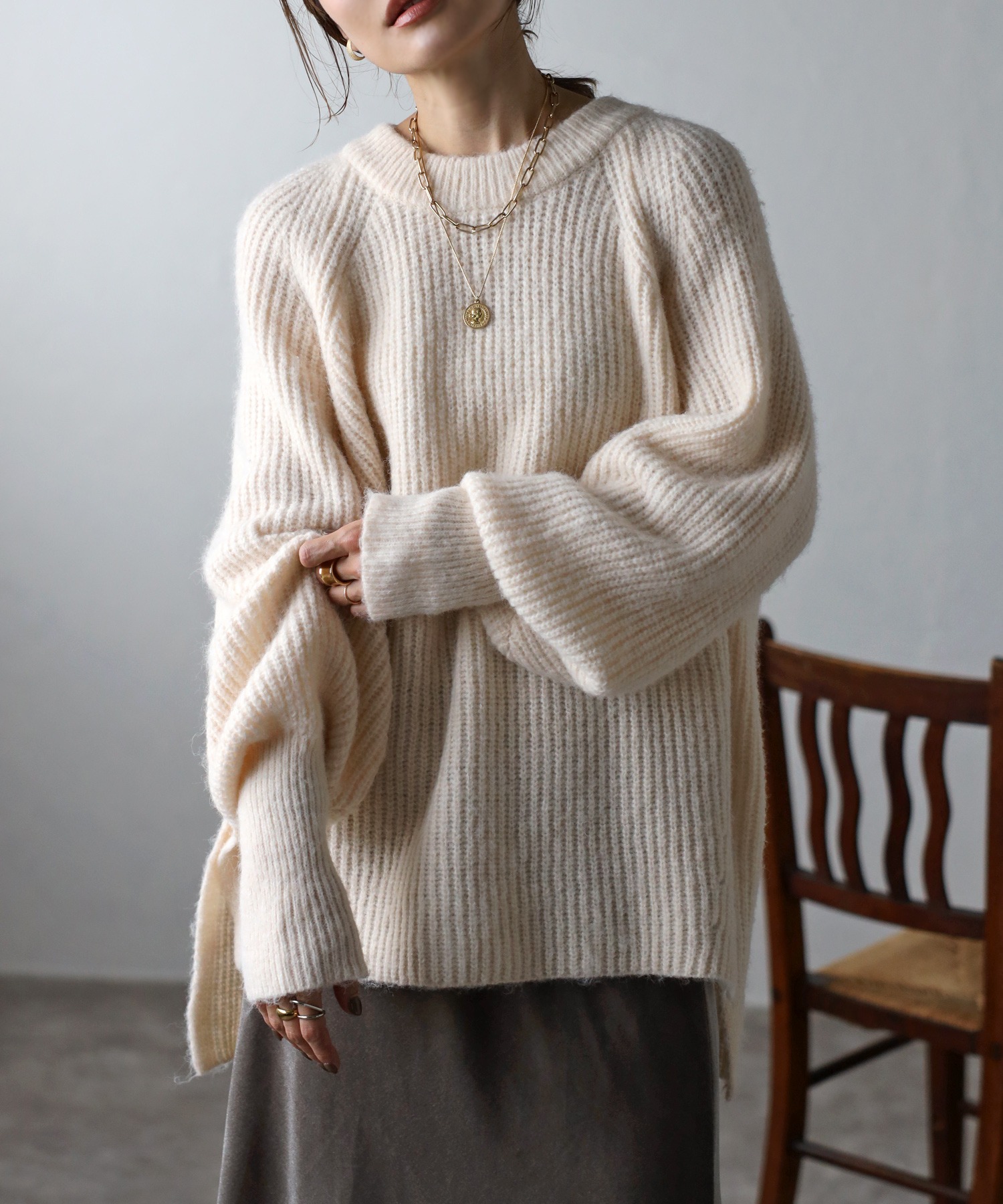 model：H165 着用サイズ：FREE