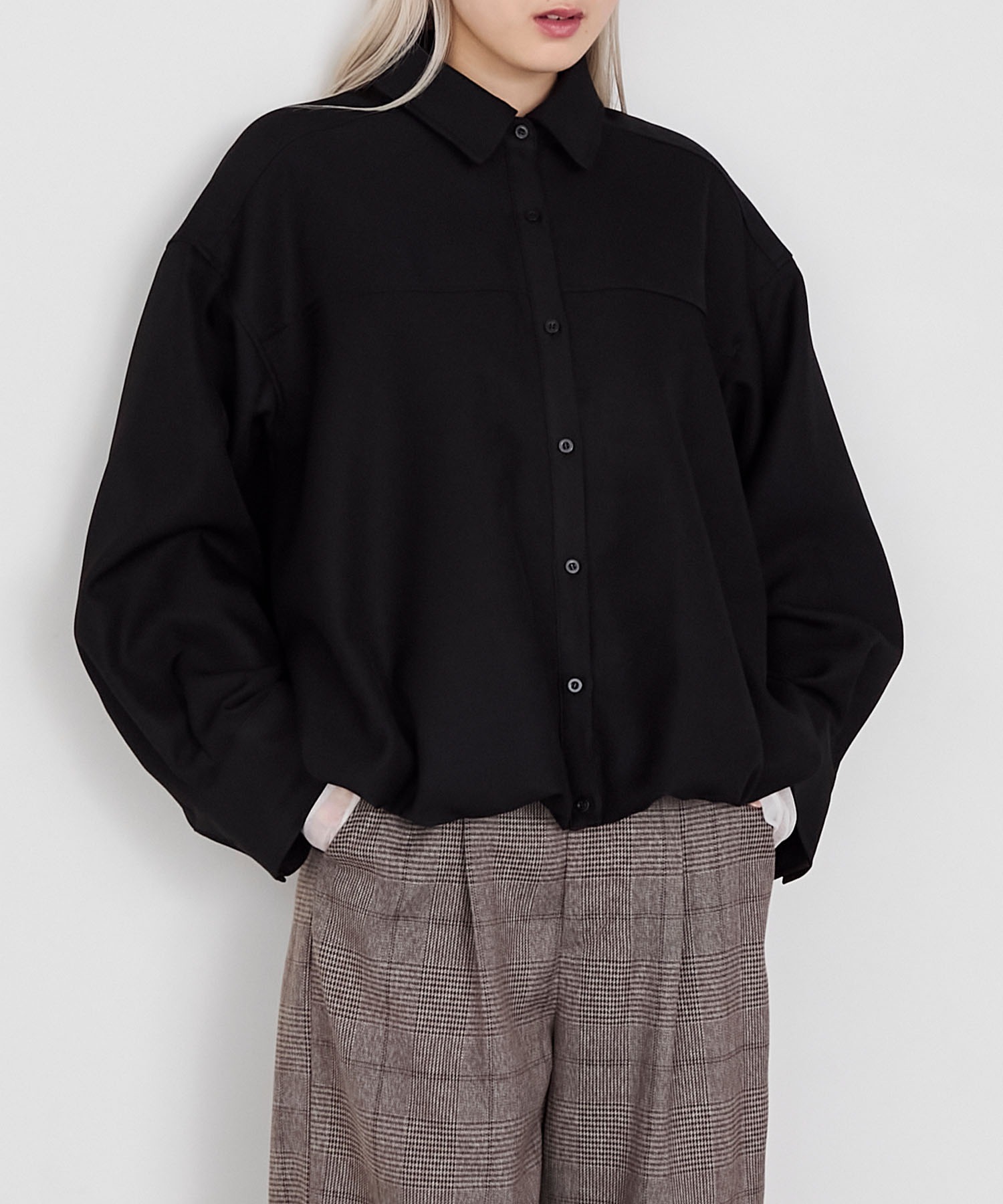 はるまき‼️ forksy.】バルーンヘムショート丈シャツジャケット forksy