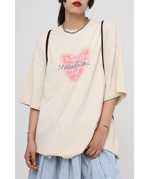 M.P Studios】Hand paint loving heart t-shirt DT3080 M.P Studios