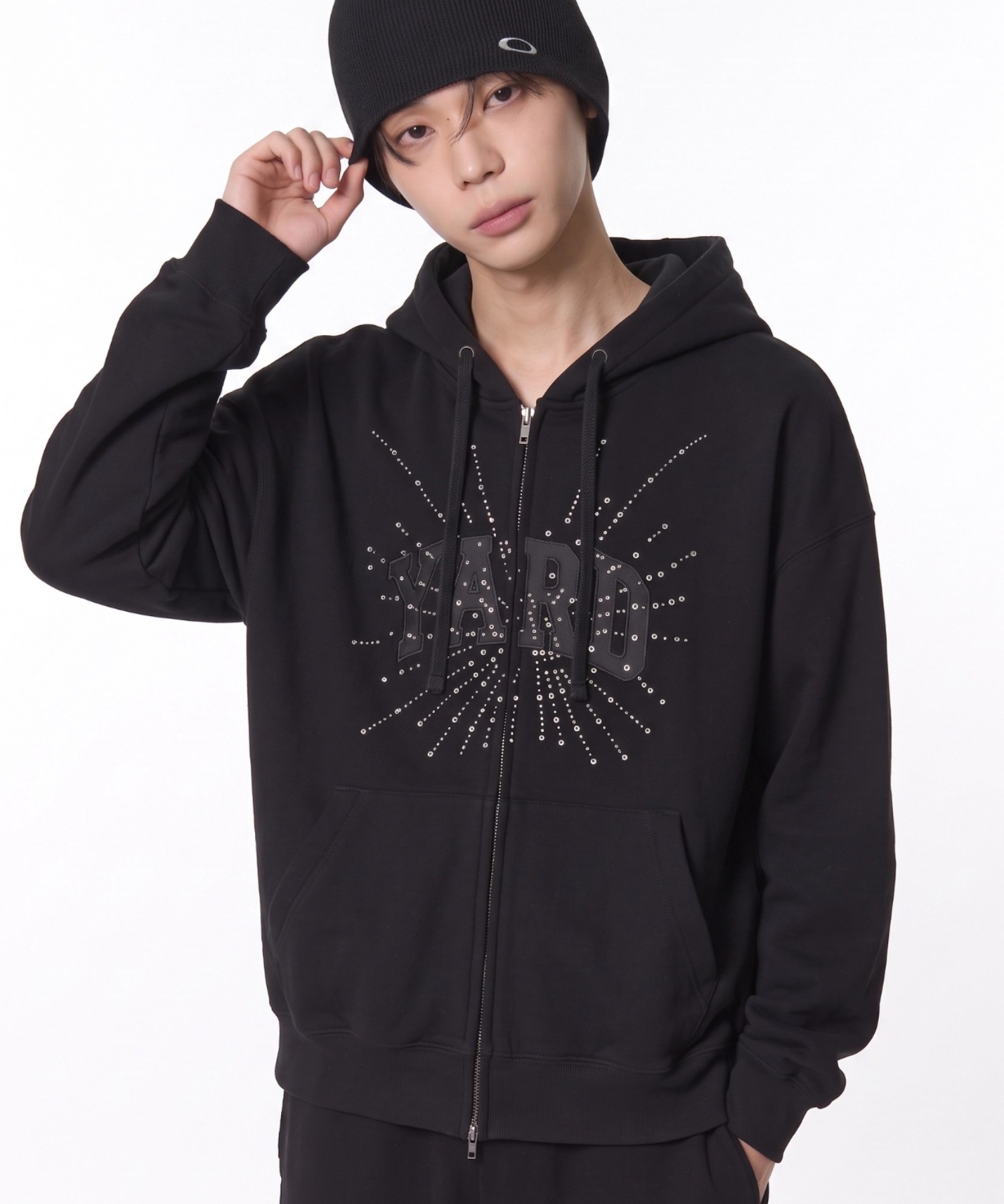 OY OPENYARD ジップアップパーカー Openyard/オープンヤード』RHINESTONE BURST HOODIE ZIP UP /ストーン