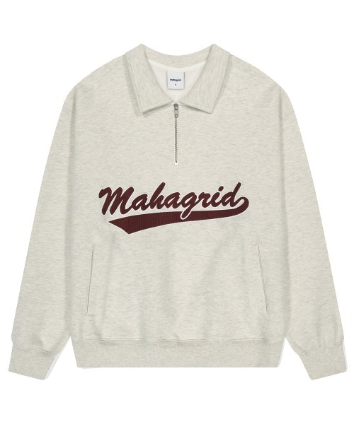 mahagrid/マハグリッド』SCRIPT LOGO HALF ZIP SWEATSHIRT/ロゴハーフ