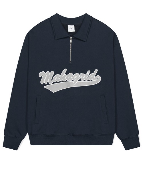 mahagrid/マハグリッド』SCRIPT LOGO HALF ZIP SWEATSHIRT/ロゴハーフ