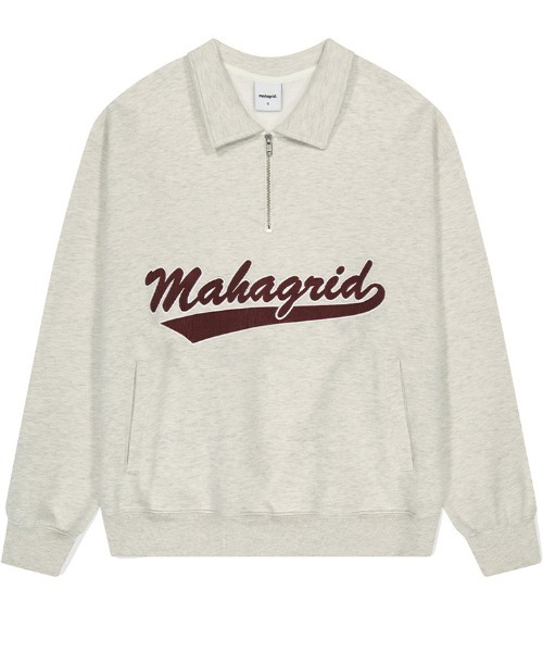 mahagrid/マハグリッド』SCRIPT LOGO HALF ZIP SWEATSHIRT/ロゴハーフ