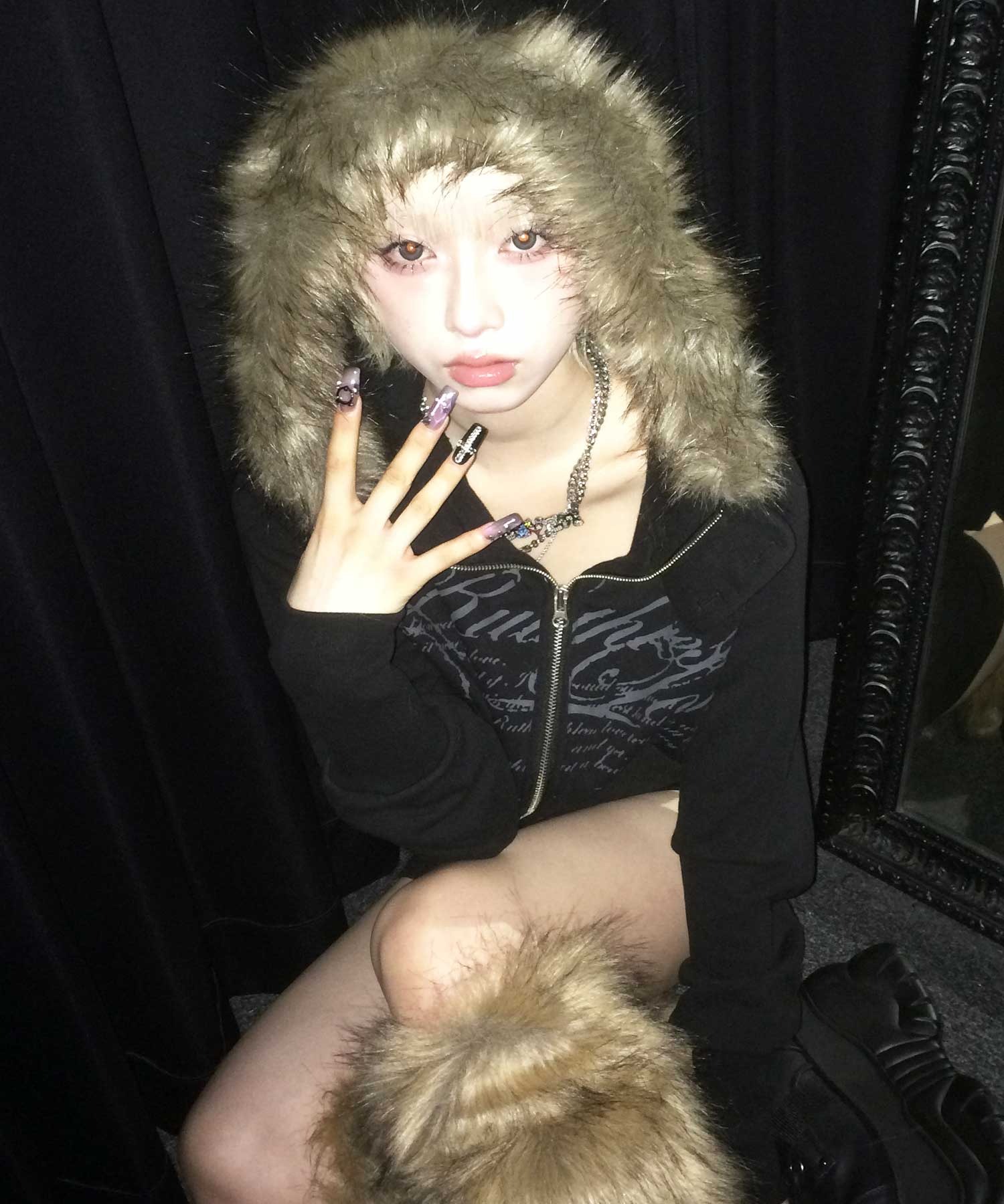A'GEM/9 × .kom 『FANCY CLUB/ファンシークラブ』 RUTHLESS FUR HOODED