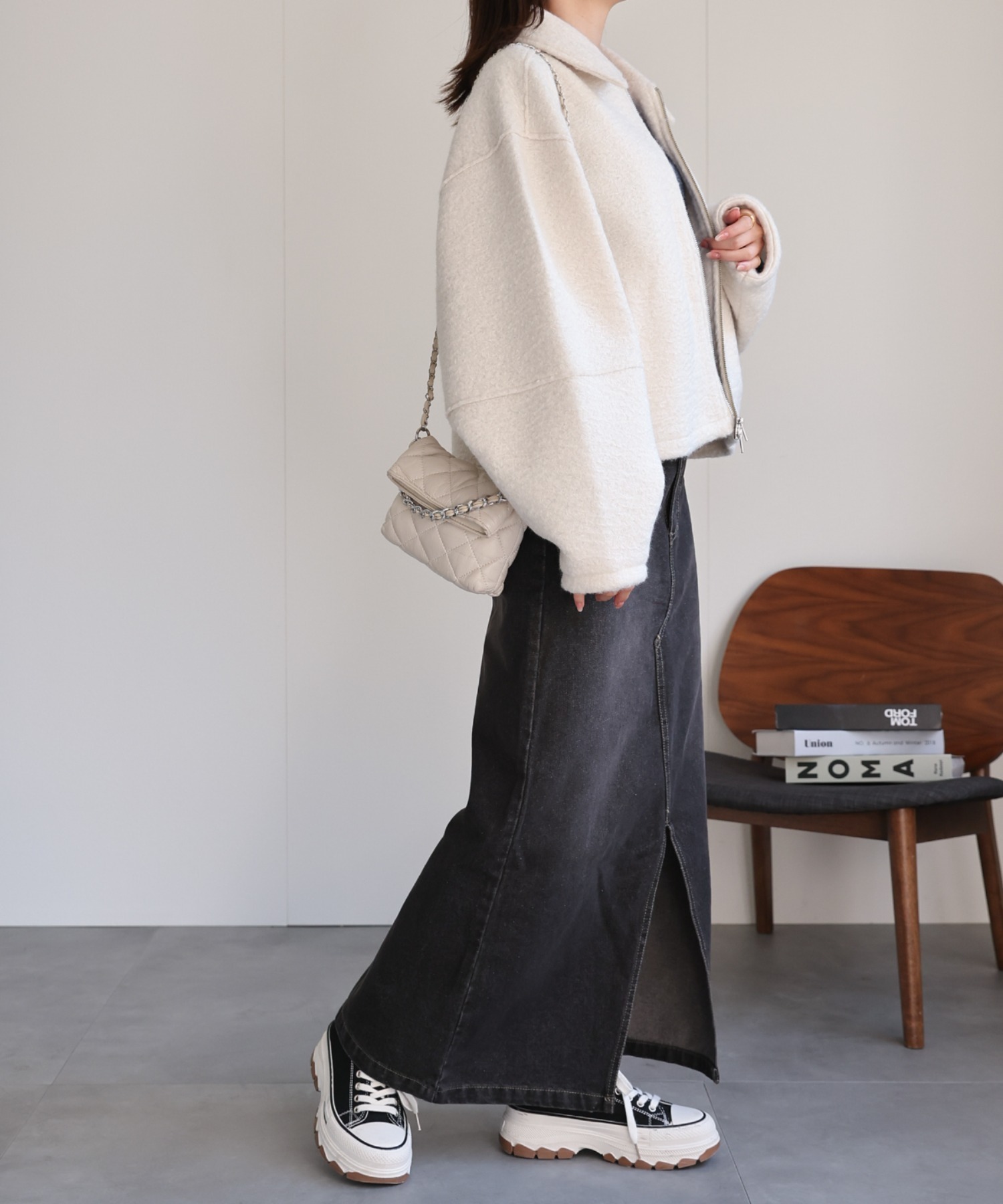 model：162cm 着用サイズ：F