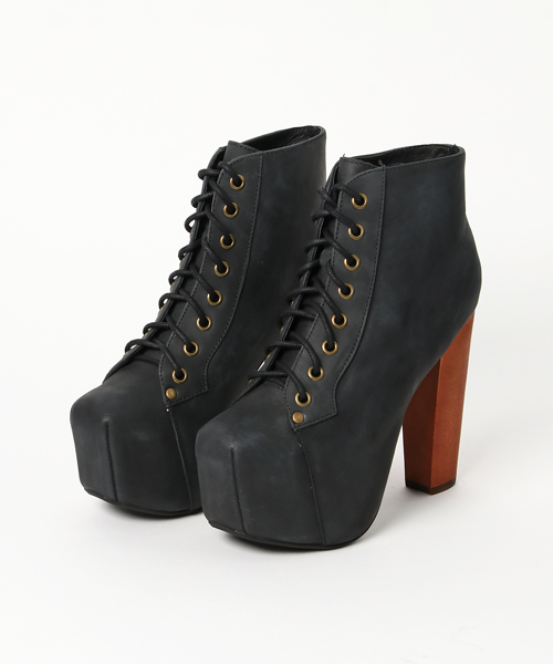 【美品】Jeffrey Campbell 本革 2way ブーツ カーキ ウェッジ 厚底ショートブーツ Jeffrey Campbell│Jeffrey