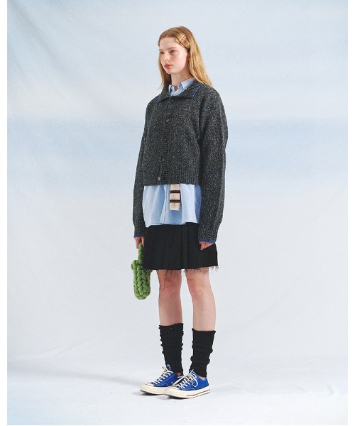 A'GEM/9 × .kom『MAIN BOOTH/メインブース』Foggy Crop Cardigan