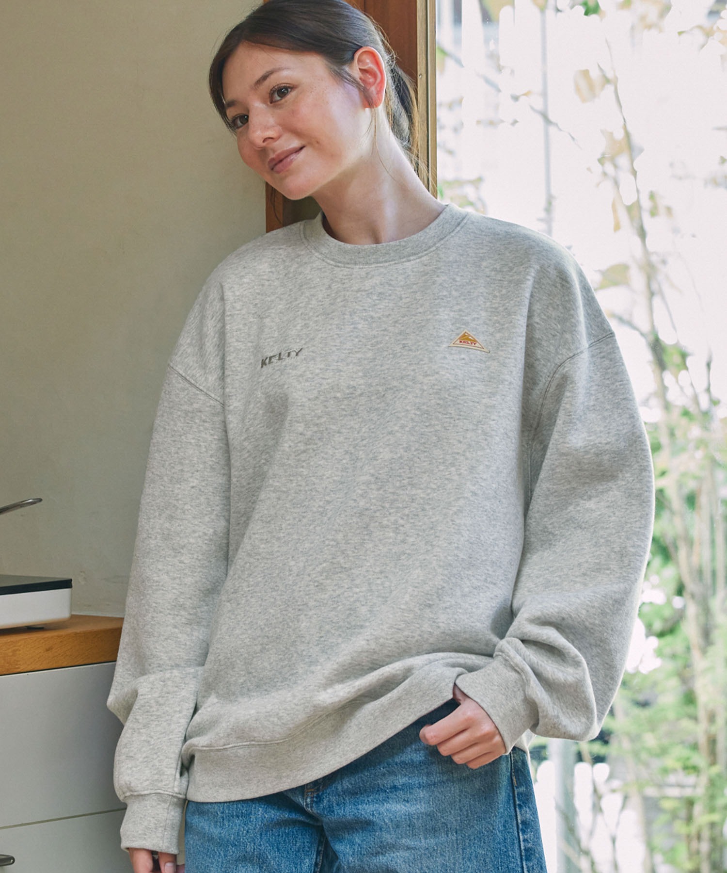 KELTY/ケルティ 別注 ダブルロゴ刺繍 ビッグシルエット裏起毛