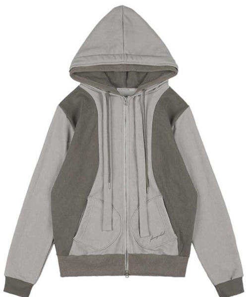 FANCY CLUB パフスリーブフードジップアップ ミントグリーン A'GEM/9 × .kom 『FANCY CLUB/ファンシークラブ』 DYE-WASH LAYERED