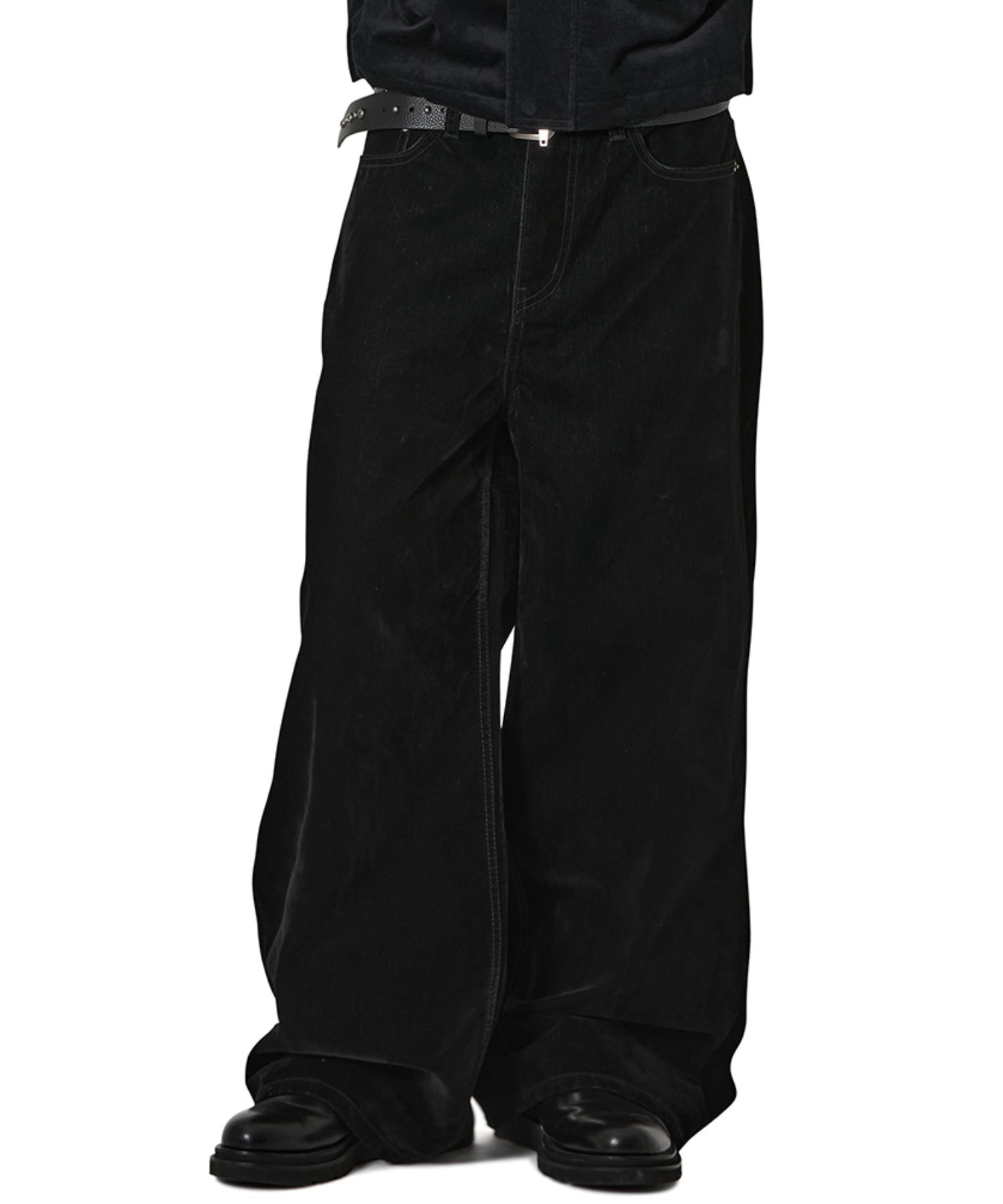 REW MANIFESTO上下セット Openyard/オープンヤード』STITCHED VELVET WIDE HEM PANTS /ステッチ