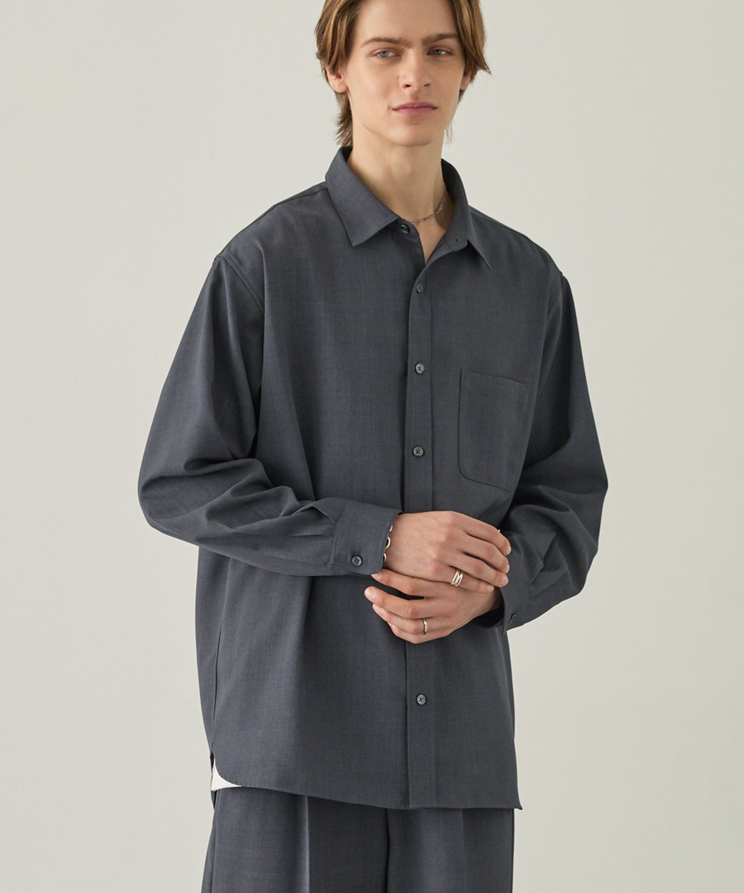 EASENCE】ハイツイステッドツイル ドライタッチ レギュラーカラー長袖