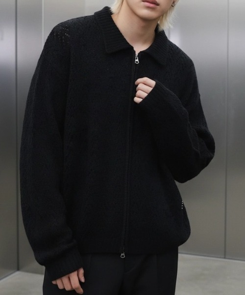 A'GEM/9 × .kom 『BENUSTA/ベヌスタ』 OPENWORK ZIP KNIT JACKET