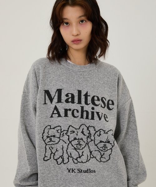 さらに100円引き◆WAI KEI◆Maltese Argyle Crewneck Knit WAIKEI】Maltese Argyle Crewneck Knit 3色 (Wai Kei/ニット