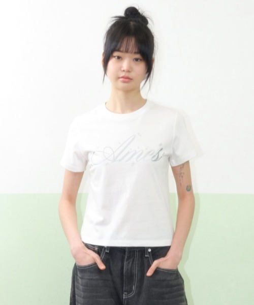 tシャツ A'GEM/9 × .kom 「AMESWORLDWIDE/アメスワールドワイド」SILVER AMES CROP TEE /シルバーアメス A'GEM/9 × .kom 『AMESWORLDWIDE/アメスワールドワイド』SILVER