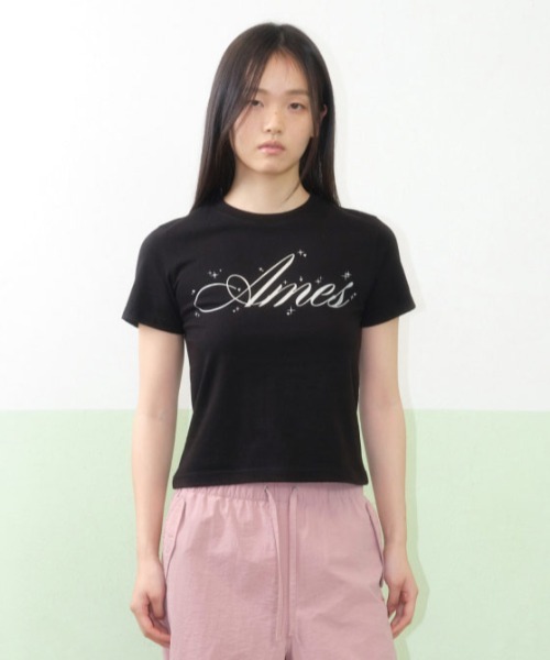 tシャツ A'GEM/9 × .kom 「AMESWORLDWIDE/アメスワールドワイド」SILVER AMES CROP TEE /シルバーアメス A'GEM/9 × .kom 『AMESWORLDWIDE/アメスワールドワイド』SILVER